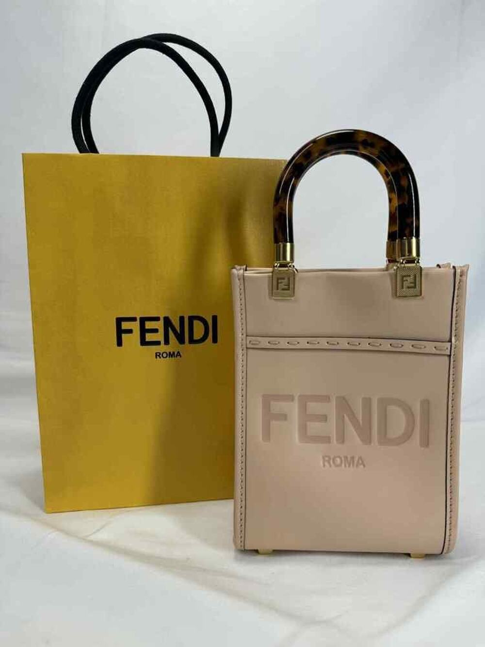 Fendi Sunshine Shopper Tote Leather Mini Pink SPB-TS 356035